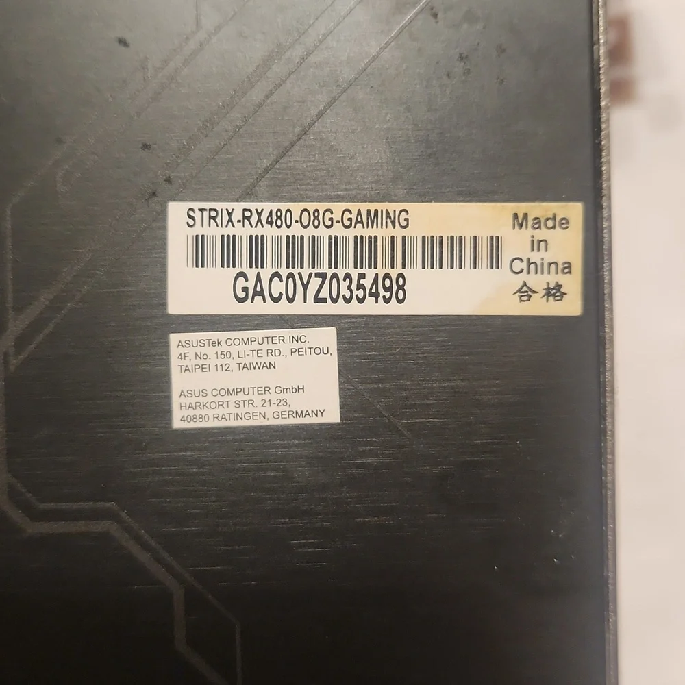 Asus strix RX480 8gb graphics card - Picture 3 of 6